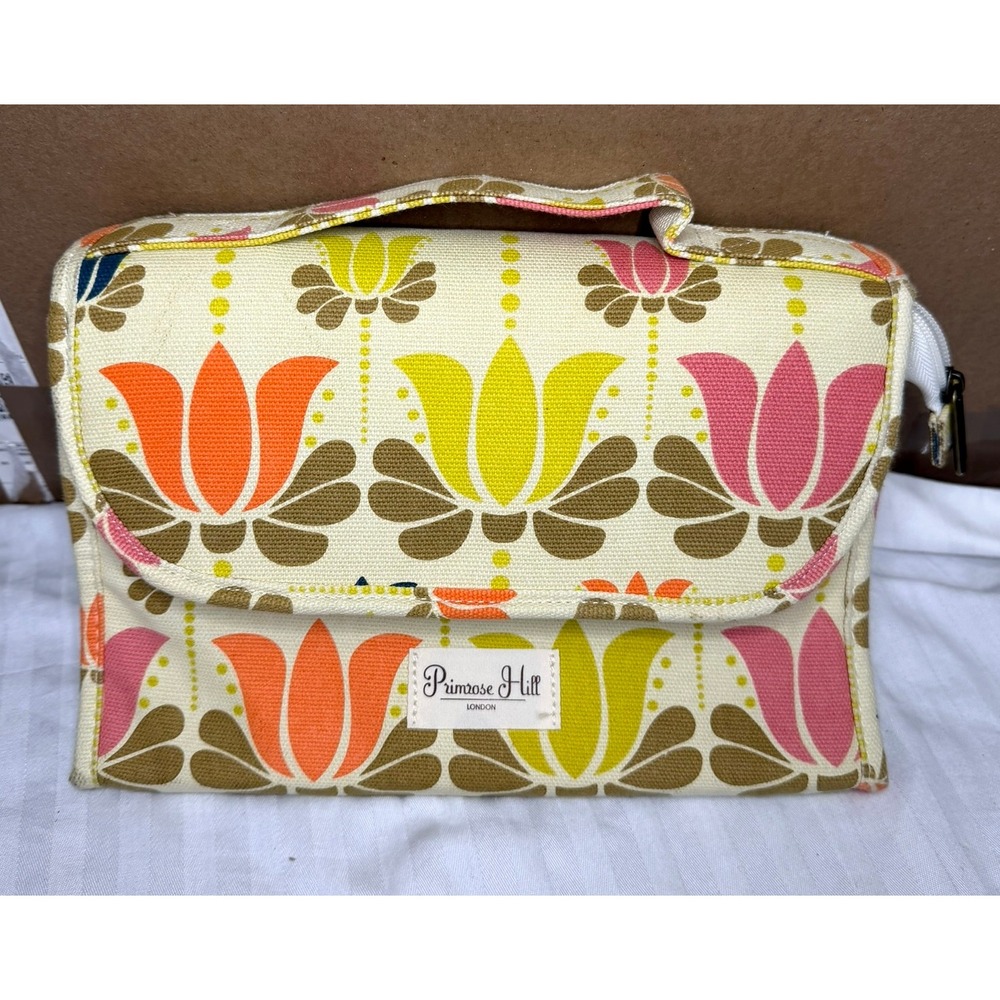 Primrose Hill London Floral Canvas Toiletry Bag Travel Organizer Case